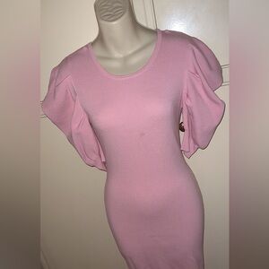 Bubble gum pink dress.